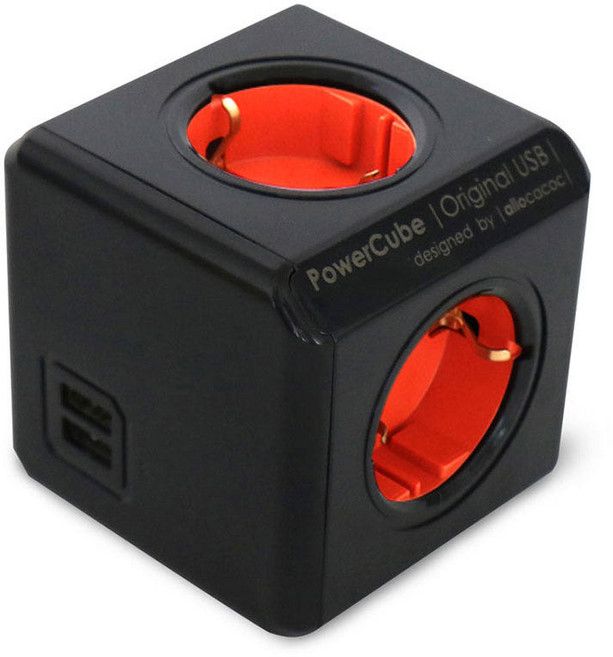 파워큐브V1 고용량 멀티탭 5구 오리지널 화이트 디자인 콘센트 인테리어 예쁜 멀티코드, 0.1mm, USB블랙(선없음), 1개