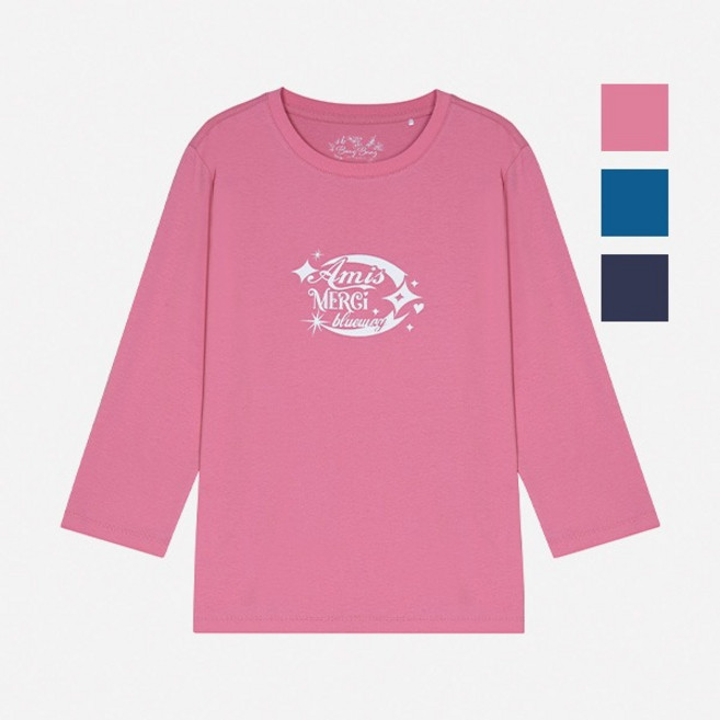 뱅뱅 여성 봄/가을 그래픽 프린팅으로 포인트 7부 소매로 봄/여름 활용하기 좋은 반짝레터링 7부소매 티셔츠