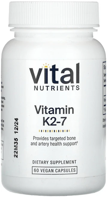 바이탈 뉴트리언츠 Vital Nutrients 비타민K2-7 베지 캡슐 60정캡슐 1정당 180mcg120705원산지:기타, 1개 - 쿠팡