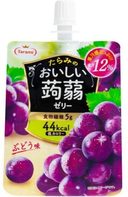 Tarami Delicious Konnyaku Jelly 포도 맛 53 oz (150 g), 포도_150 그램 (x 6), 150g, 1개