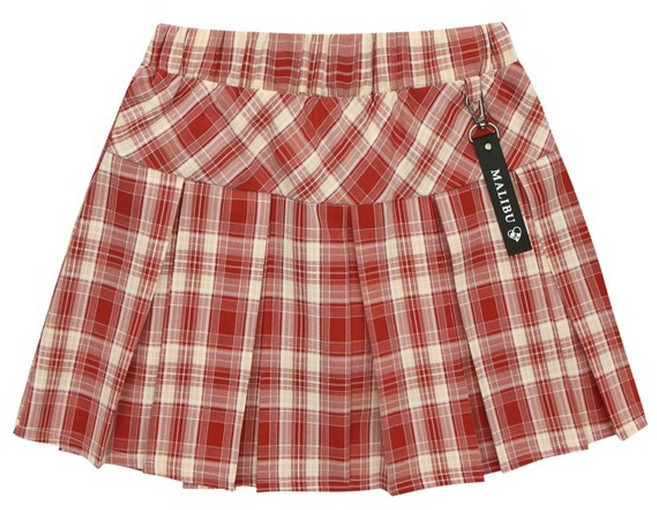 에스핏 이월상품 여아 아동 주니어 여름 데일리 스포티룩 체크 플리츠 스커트 SJZ304FCSK05