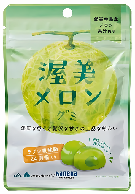 나만플레이스 카네카 아이치현 아츠미 과일 쥬레 메론 구미 젤리, 40g, 50개