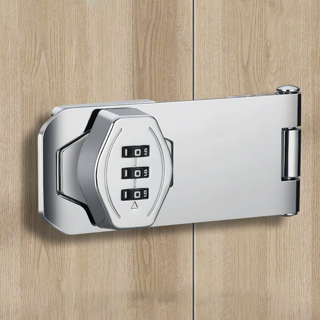 열쇠가 필요없는 도어락 비밀번호 경첩 락커룸 사물함 자물쇠 goa*19471hi, 1개, 실버