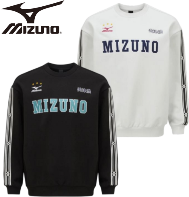 [매장발송]미즈노 남여공용 맨투맨 오버핏 축구헤리티지 탄탄하고 편안한 커플티 축구 풋살 런닝 운동 맨투맨