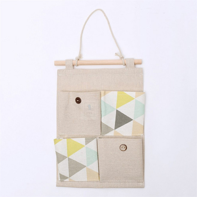901M 린넨 벽걸이 포켓 수납함 4칸 벽걸이형