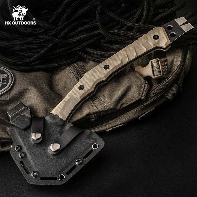 HX OUTDOORS 雇傭兵戰術多功能斧，防災必備，斧槌兩用，附硬殼收納套, 1個