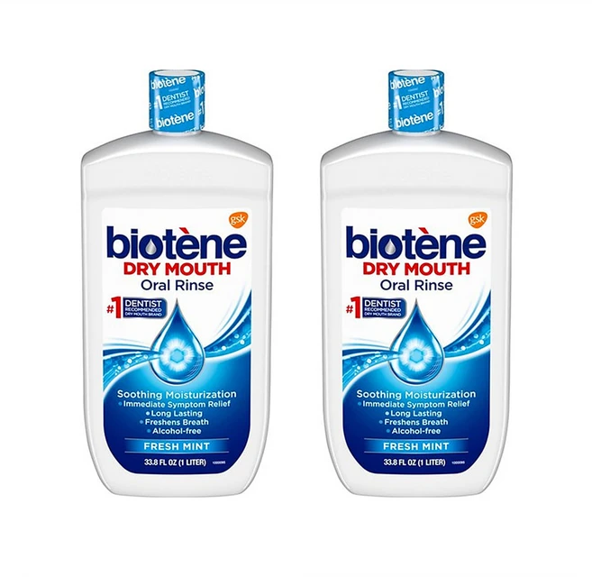 Biotene 바이오텐 드라이 마우스 린스 가글 입냄새제거제 구강청결제 프레시민트향, 2개, 1L - 쿠팡