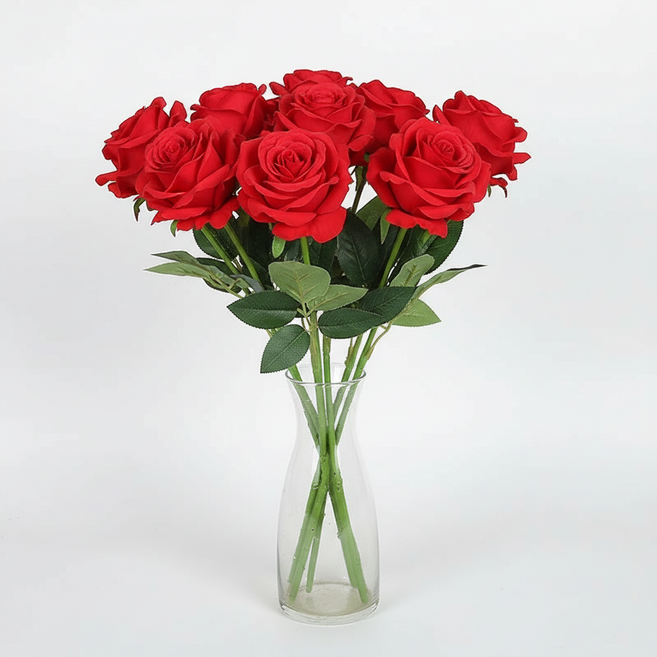 인조 조화 장미 10송이, 1개, 레드 10송이