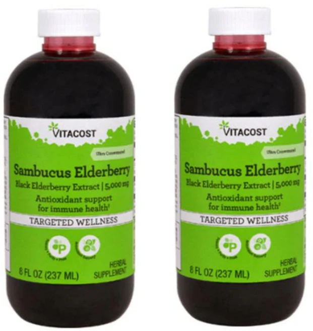 Vitacost 비타코스트 삼부커스 엘더베리 시럽 5000mg, 2개, 237ml - 쿠팡