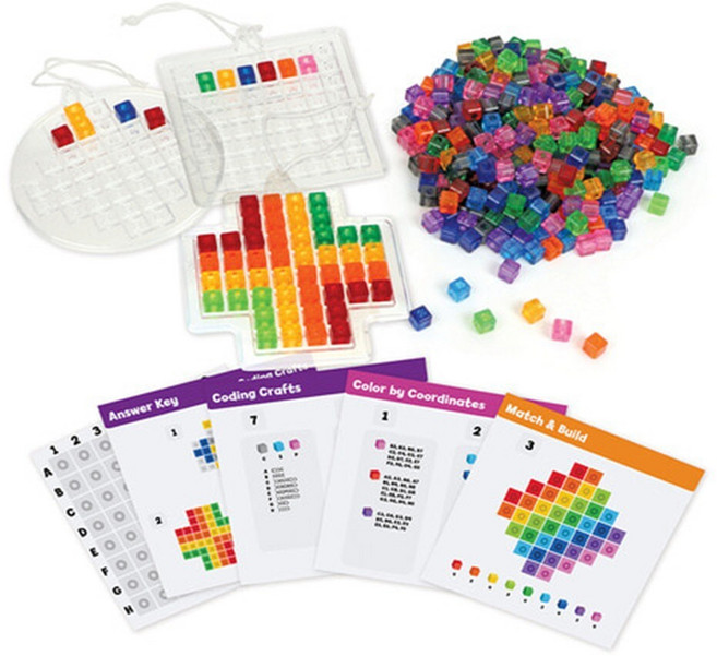 STEAM교구 언플러그드 코딩 픽셀큐브 미션게임 픽셀 선캐쳐 유아 엄마표, 1개