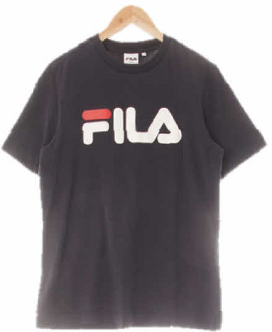 7689 FlLA 다크네이비 프린팅 면혼방 중앙빅로고반팔티 [M]