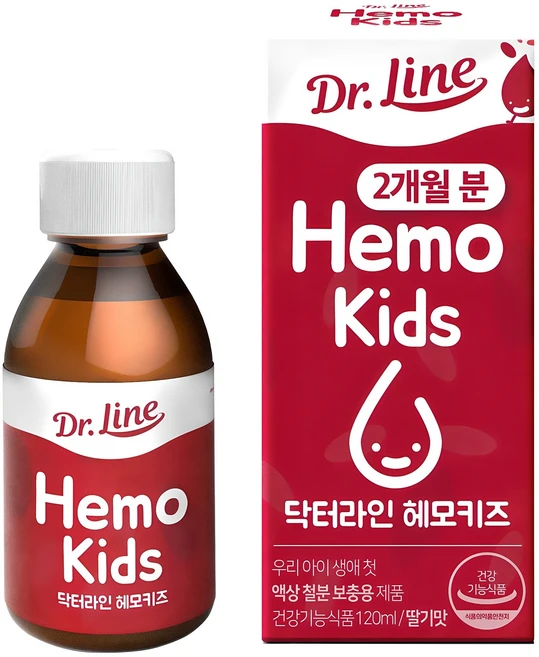 닥터라인 헤모키즈 유아철분제 딸기맛, 120ml, 1개 - 쿠팡