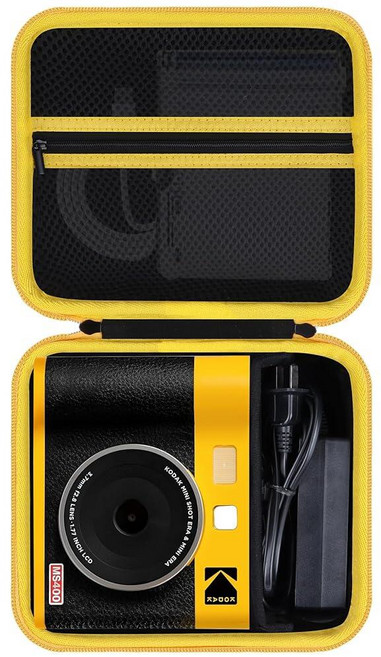 Lebakort KODAK 미니 샷 3 레트로/미니 레트로 / ERA 4PASS 휴대용 포토 프린터와 호환되는 하드 케이스 (블랙 + 옐로우 케이스) 161149, 미니 샷 4시대, 블랙 + 옐로우 케이스
