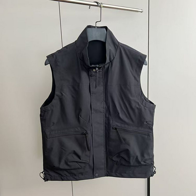 FANSYLI 남자 조끼 등산 조끼 낚시 조끼 빅사이즈 루즈핏 멀티 포켓 작업 조끼 봄 여름 가을 얇은 카고 재킷 XR2602F5