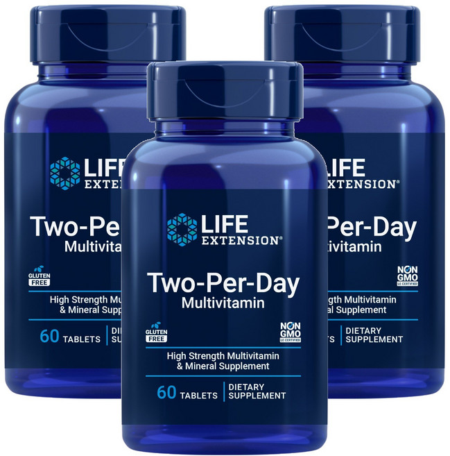 라이프익스텐션 투-퍼-데이 멀티비타민 타블렛, 3개, 60정