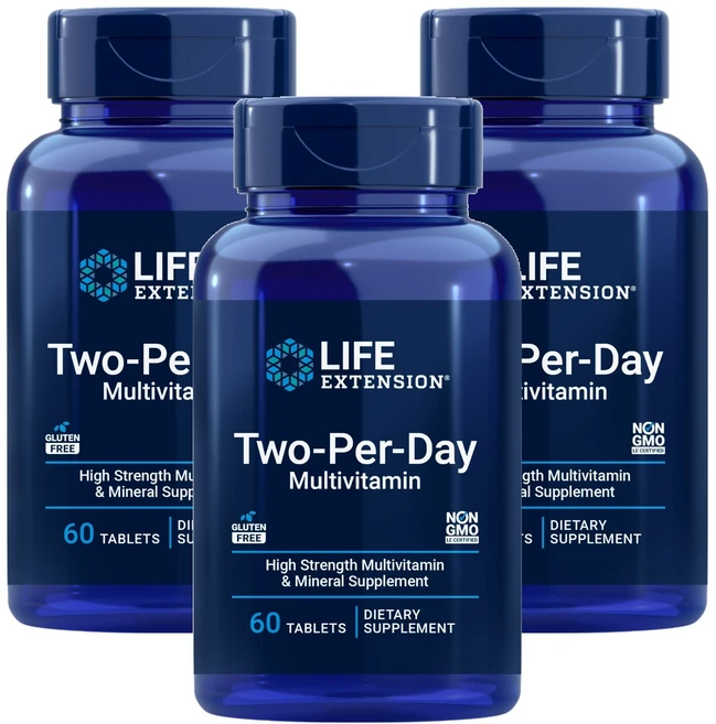 라이프익스텐션 투-퍼-데이 멀티비타민 타블렛, 3개, 60정 - 쿠팡