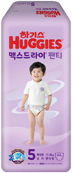 2021 신형 하기스 맥스드라이 팬티형 기저귀 남아용 대형 4단계(9~13kg), 5단계, 44매