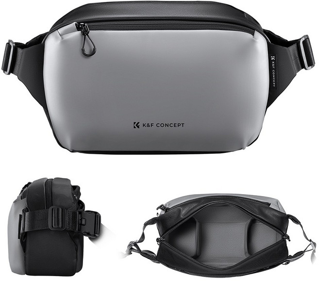 K&F CONCEPT 촬영 슬링백 숄더백 10L, 그레이, 1개