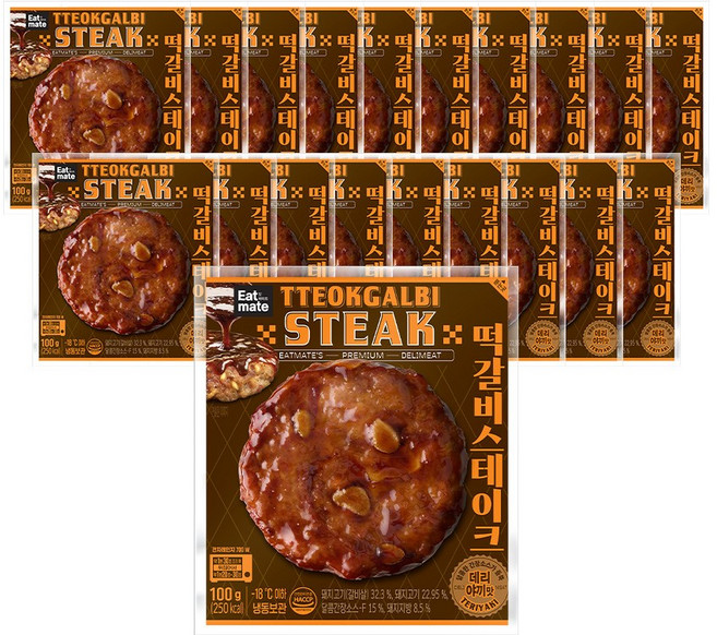 [랭킹닭컴] 잇메이트 떡갈비 스테이크 데리야끼맛, 20개, 100g