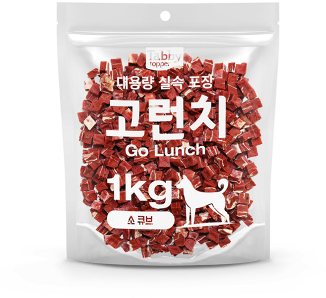 테비 고런치 대용량 강아지간식, 1개, 1kg, 소고기 큐브