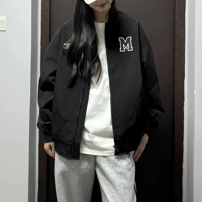 여성 항공점퍼 봄가을 캐주얼 스쿨룩 야구복 패션 루즈핏 재킷 빅사이즈 데일리 상의 WMY