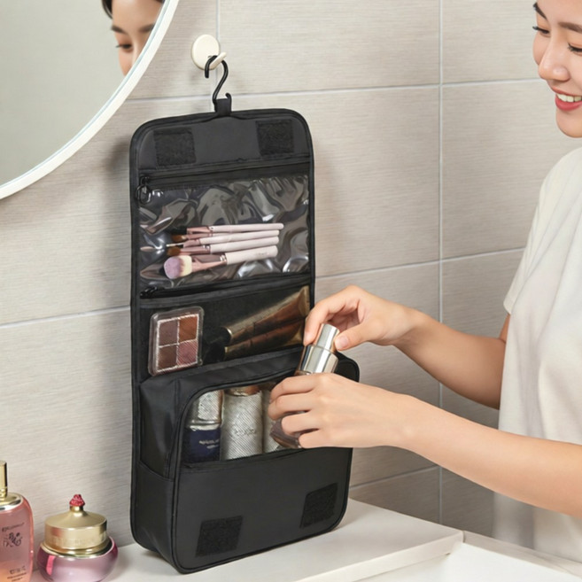 라크텍 2단 접이식 세면 파우치 여행용 워시백