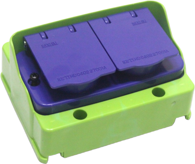 방우형 콘센트 2구 거치대 세트 방수 야외 건설현장 임시현장 노출콘센트 콘센트함 커버 접지형 가설분전함 2구콘센트 배전함 판넬 PC 방우형콘센트 정리함 콘센트거치대 노출 산업용, 1개