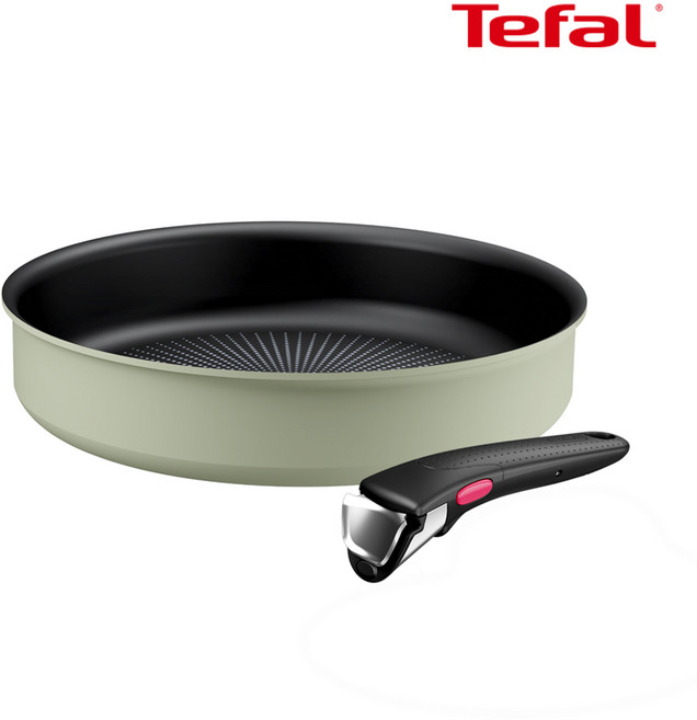 테팔 매직핸즈 인덕션 크렘 프라이팬 2종3종 세트 (택1), 1세트, 프라이팬24cm+손잡이, 피스타치오그린