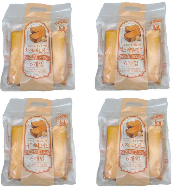 치즈 버터 브레드 300g x 2개 치즈바게트 허니브레드, 4개