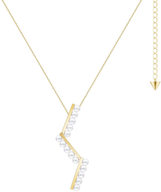 타사키 컬렉션 라인 밸런스 암 18K 옐로 골드 아코야 펄 펜던트