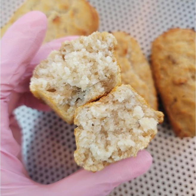 [글루텐프리 비건채식] 코코넛 바나나 현미 휘낭시에 / 무설탕 무오일 / 유기농현미 사용 / 천연발효빵 / NO강력쌀가루, 6개, 50g