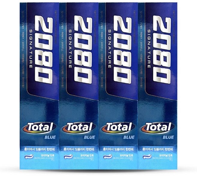 애경 2080 시그니처 토탈블루 치약, 4개
