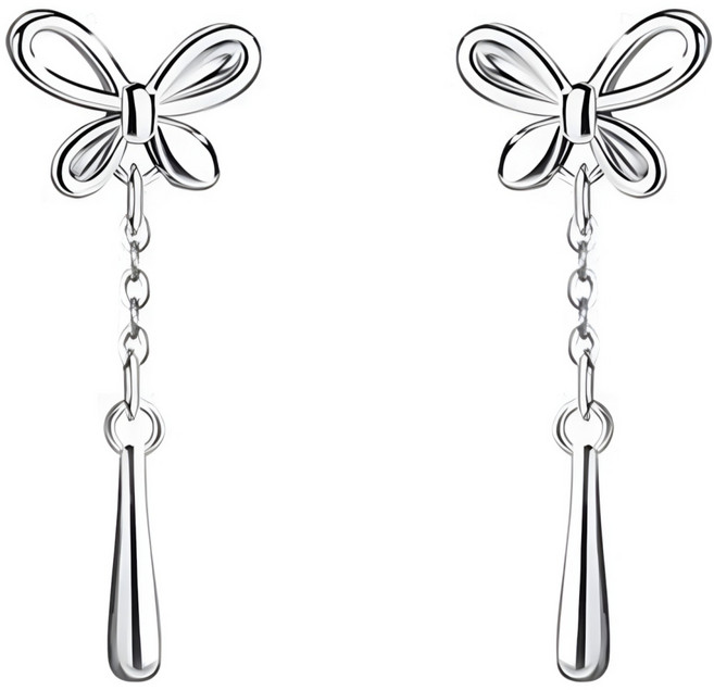 케이지비 은침 나비 물방울 이어링 리본 귀걸이