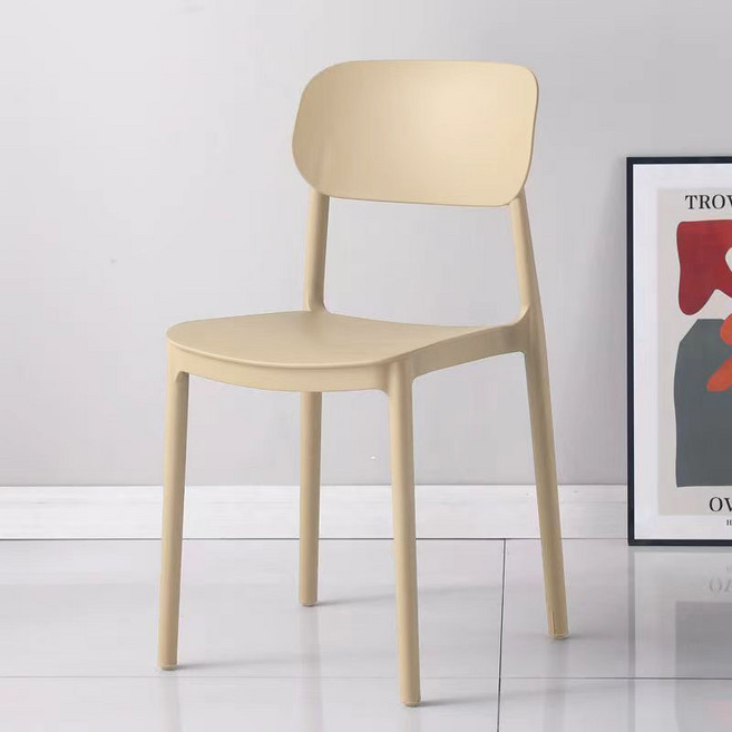 SPF北歐風舒適餐椅 可堆疊 多色可選, 卡其色(加大版), 1件