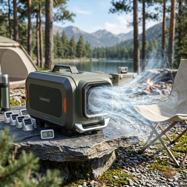 26년형 대우 네오아미코 캠핑용 이동식 에어컨 저소음 차박 텐트용 무시동 사계절 냉난방기 저소음 국내 CA60HA 실외기없는 휴대용 에어컨, UP_CA60HAG_그린