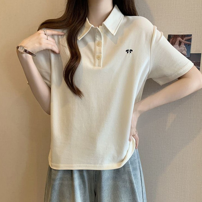 드마엘 키아나 여성 카라 자수 티셔츠 (4color)+델로나