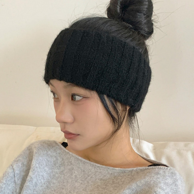 블루씨티 부들 심플 와이드 니트 반다나 헤어밴드