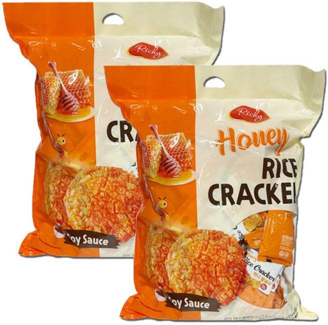 리키 리치 허니 쌀과자, 900g, 2개