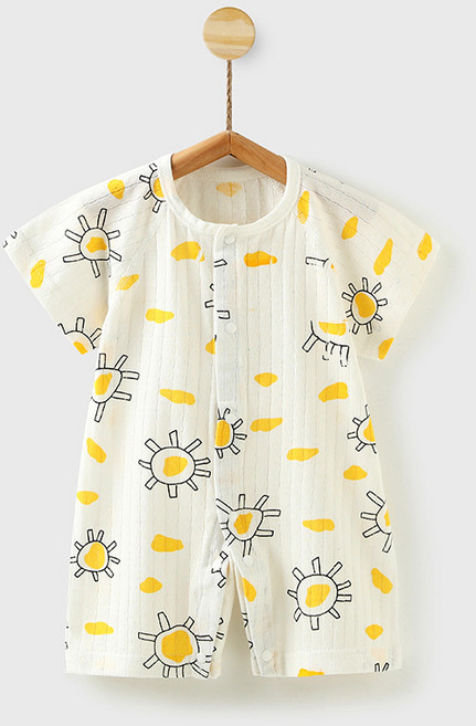 럭셔리베이비 유아 롬퍼 메쉬 반팔 바디수트 순면 아기 여름 우주복