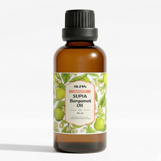 수피아 100% 천연 아로마 에센셜 오일, 1개, 50ml, 베르가못