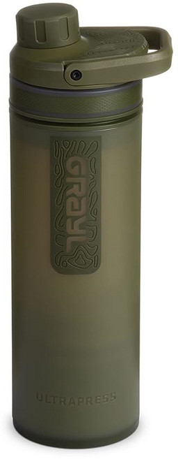 하이킹 배낭여행 여행용 GRAYL 울트라프레스 정수기 및 필터 보틀(포레스트 블루), Olive Drab, 1개