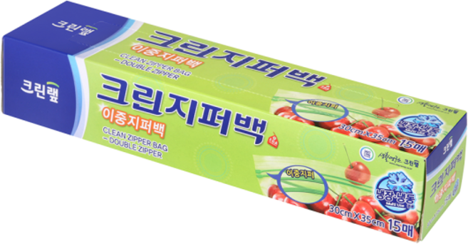 크린랲 크린랩 크린 이중 지퍼백 30cm x 35cm 15매 크린백 비닐백, 1세트, 특대(XL)