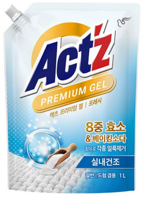 액츠 프리미엄젤 세탁세제 프레시 리필, 1L, 2개