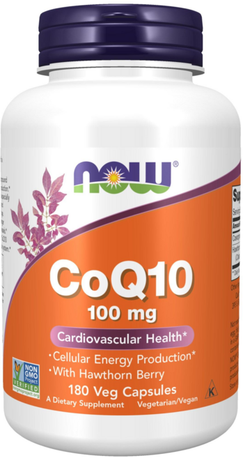 NOW Foods CoQ10 100mg素食膠囊, 180顆, 1罐