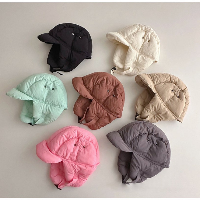 미니트럭 키즈 패딩귀달이모자 7컬러 48-58cm/ 유아 겨울 남아 여아 겨울 방한모자