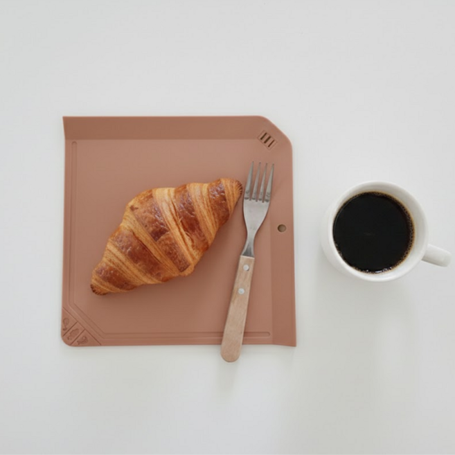 [살림사소] 휴대용 캠핑 가벼운 미니이유식 위생 단면 플레이팅 트레이 과일 빵 TPU 국산도마, 핑크, 1개