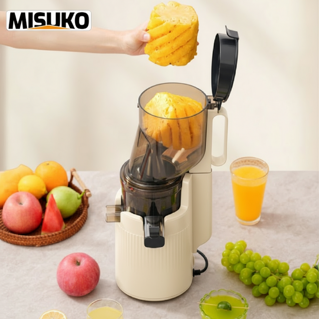 가정용 녹즙기 130mm 대구경 저속 통과일 착즙 98.5% 고착즙률 고경도 재료, 아이보리(white)