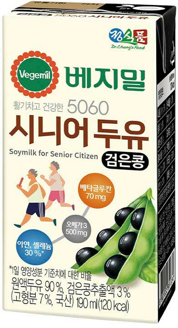 베지밀 5060 시니어두유 검은콩, 190ml, 96개