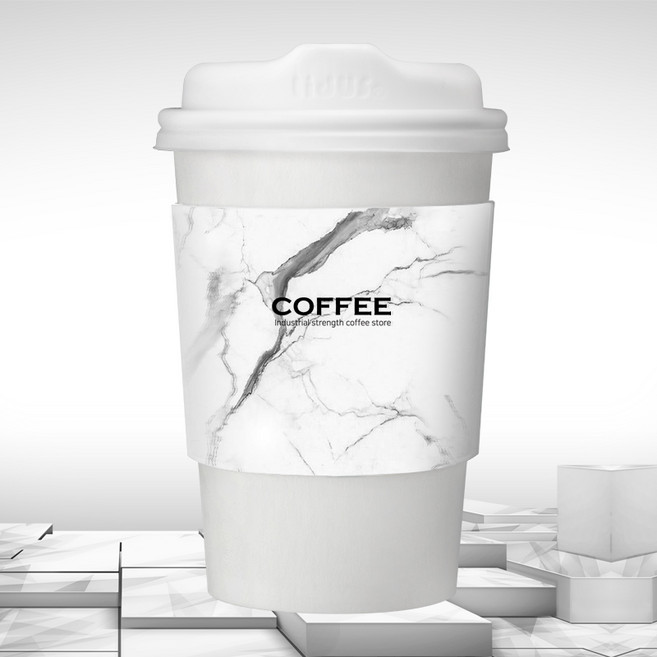 오케이워터 피렌체 마블 종이홀더 800개 13온스용 테이크아웃컵 컵홀더 종이컵 카페 슬리브, 1개