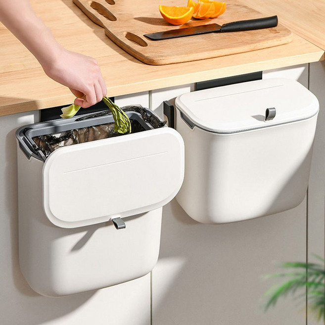 이든앤저스티스 인테리어 주방용 걸이형휴지통 휴지통 쓰레기통 싱크대 걸이형 주방, 주방용 걸이형휴지통 7L